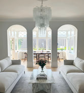 Elegant Transparent Murano Glass Tube Chandelier 25.6"